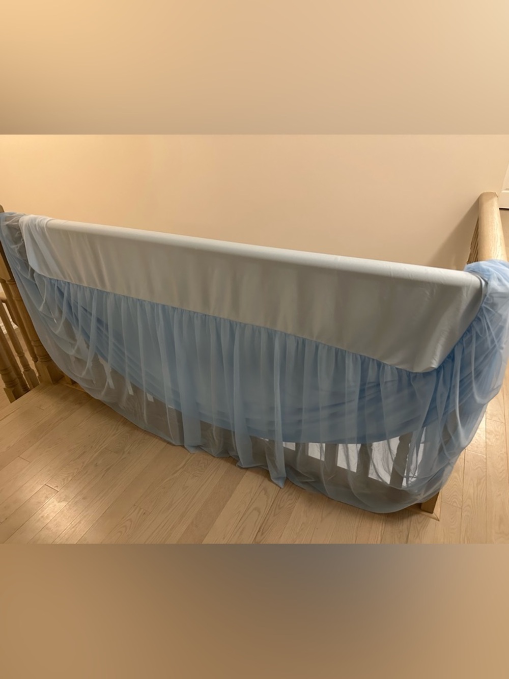 2-Pack Blue 2-in-1 Tulle Tablecloth for 6-Foot Rectangular Table
